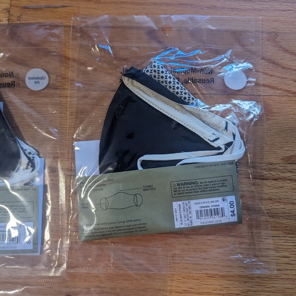 $4 Bundle of 6 Navy Adult Reusable Face Masks Large X-LARGE Goodfellow - Picture 2 of 4